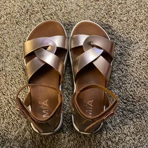 Gold and White (MIA) sandals Big girls size 3